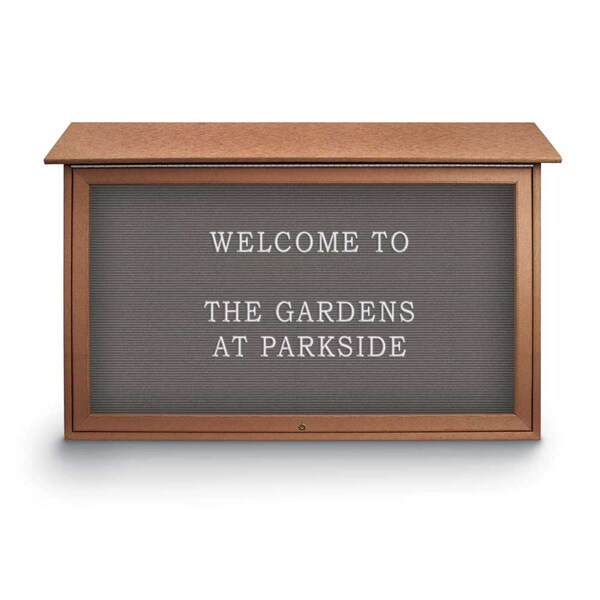 United Visual Products Indoor Enclosed Combo Board, 42"x32", Satin Frame/Grey & Rubber UVCB4232-GREY-RUBBER - main